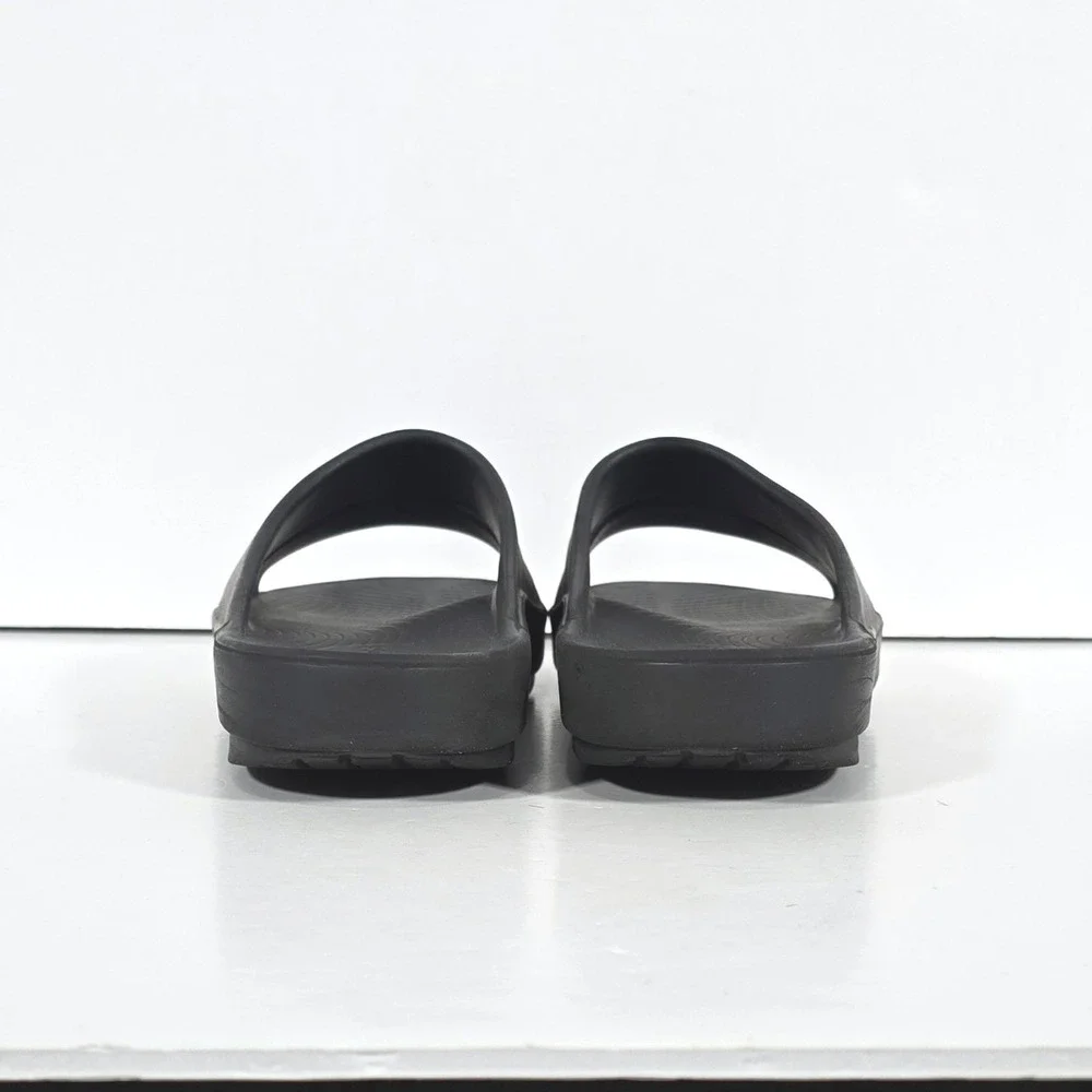 OOFOS OOahh Recovery Slides M7/W9 Black Comfort Sandals Supportive Slip On